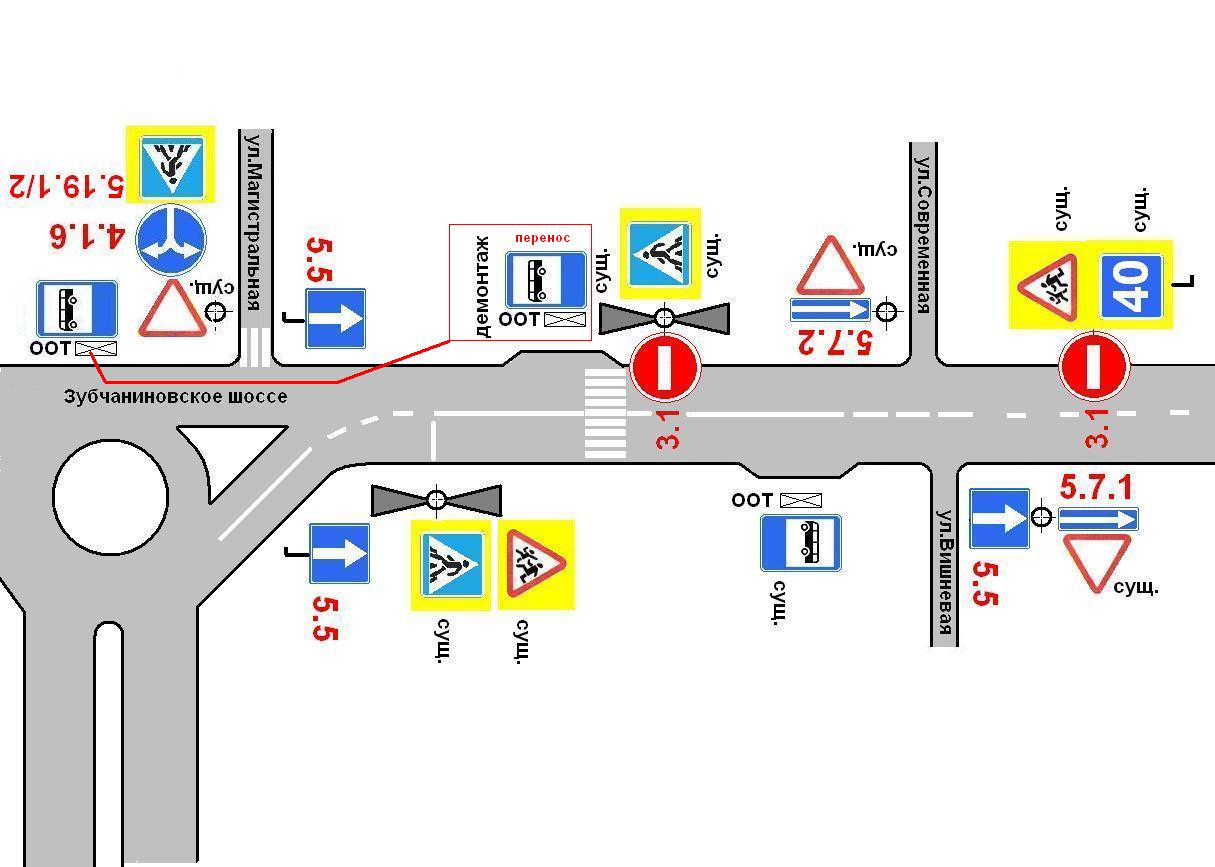 Карта спб со знаками дорожного движения и разметкой